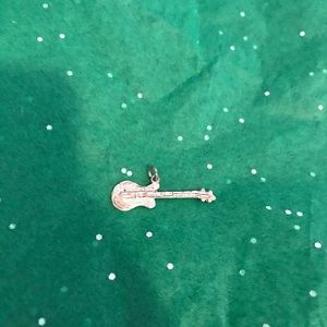 Sterling Silver Guitar Necklace Charm